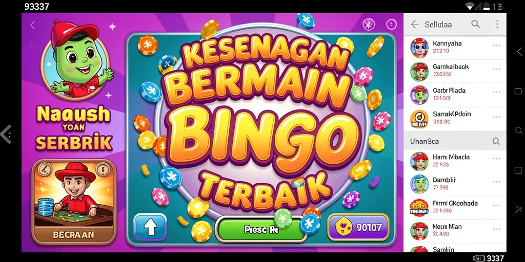 Gameplay menyenangkan dalam 93337 dengan nuansa Bingo yang seru.
