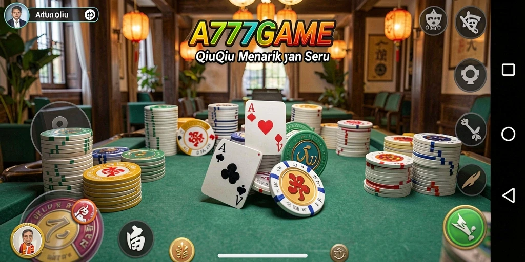 Screenshot A777GAME menunjukkan gameplay seru dari QiuQiu.