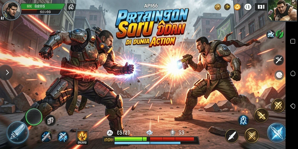 Tampilan gameplay seru dalam API66 dengan pertarungan yang mendebarkan.