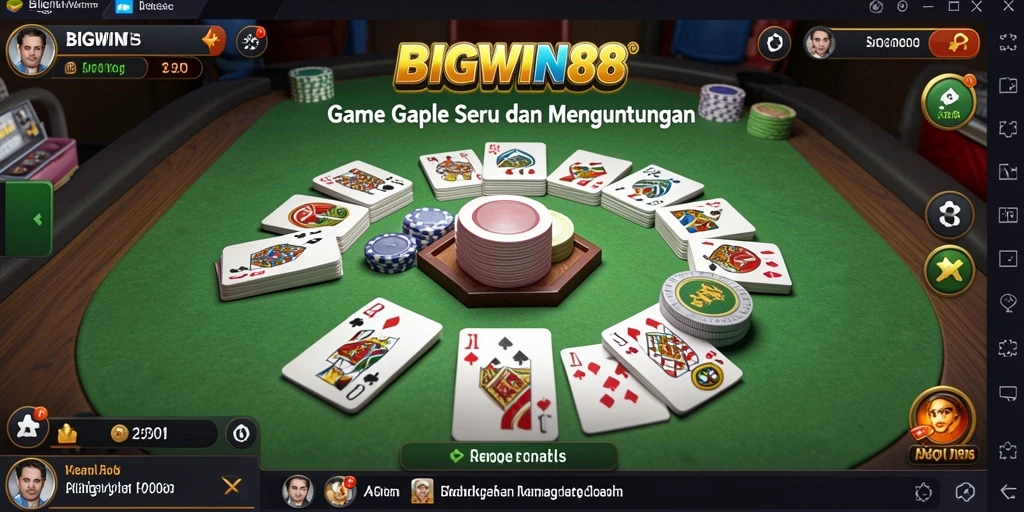 Tampilan gameplay Gaple yang seru di BIGWIN88.