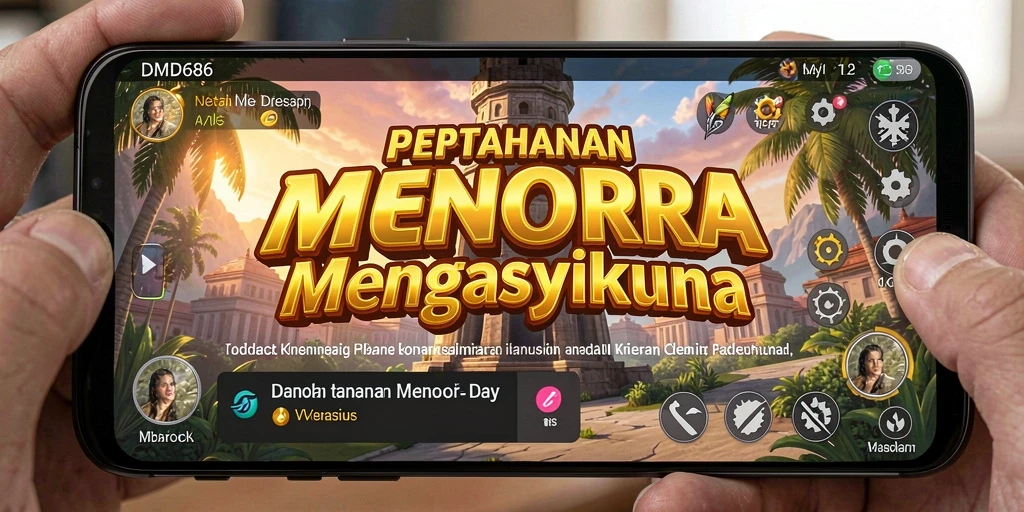 Gameplay DMD686 menunjukkan berbagai menara dan strategi pertahanan.