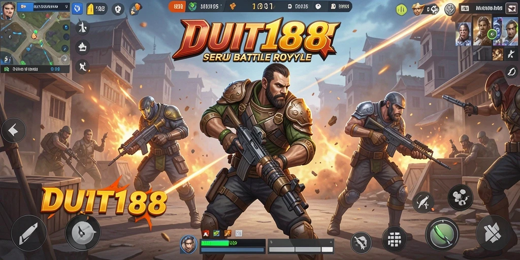 Tampilan gameplay seru dari DUIT188 di medan tempur Battle Royale.