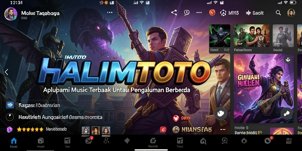 Screenshot HALIMTOTO menampilkan antarmuka permainan musik yang interaktif dan menarik.