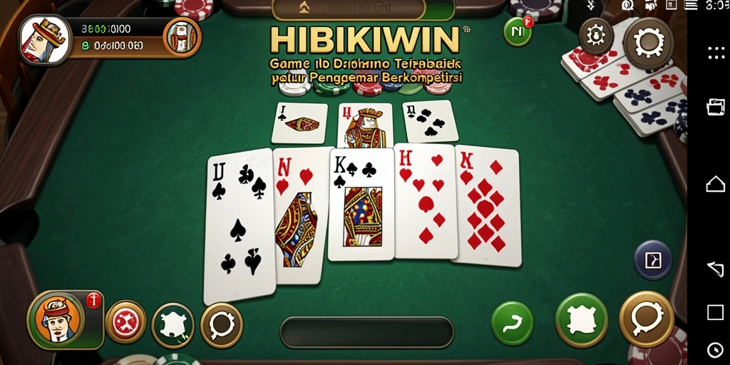 Screenshot HIBIKIWIN menampilkan gameplay seru dari permainan Domino.