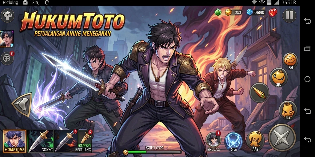 Tampilan gameplay HUKUMTOTO yang menakjubkan dan penuh aksi.