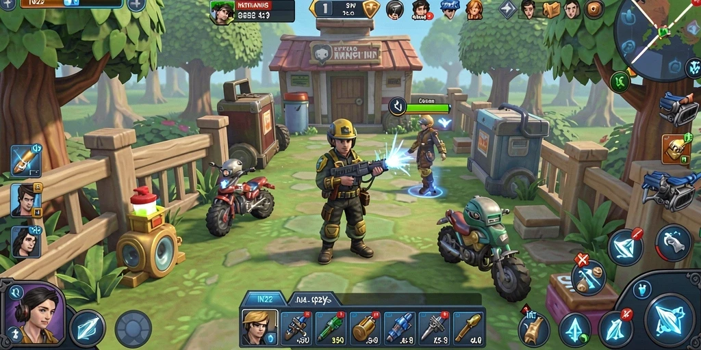 Screenshot gameplay memukau dari IN22 yang menunjukkan karakter sedang beraksi.