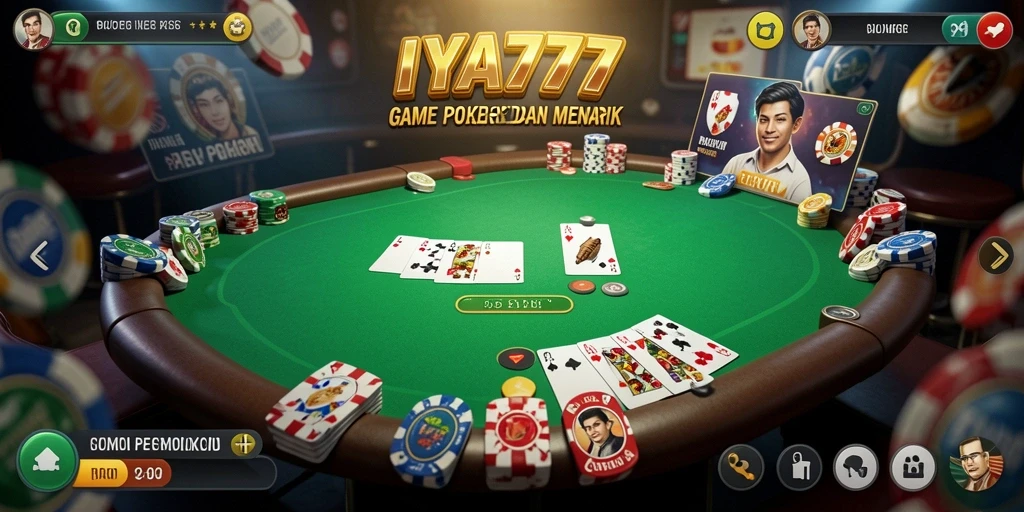 Tampilan menarik dari gameplay poker di IYA777.