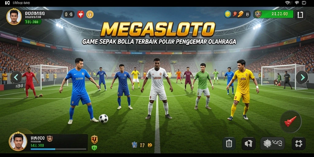 Tampilan menarik dari gameplay MEGASLOTO dalam aksi sepak bola.