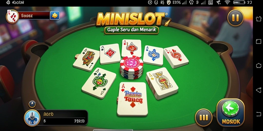 Screenshot gameplay MINISLOT yang menampilkan keseruan bermain Gaple.