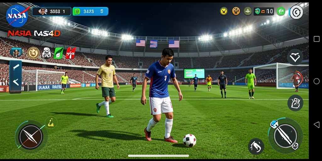 Tampilan gameplay <strong>NASA4D</strong> yang menarik dengan dinamika permainan sepak bola.