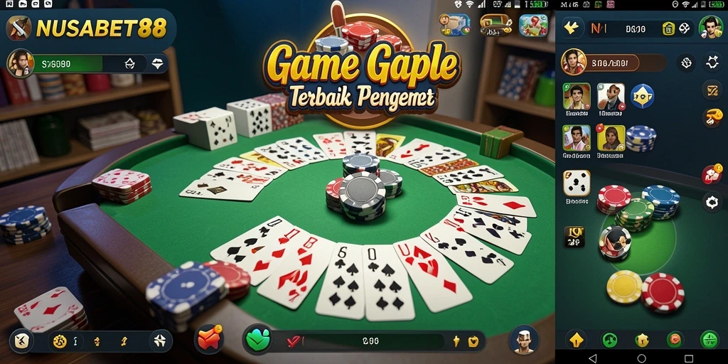 Screenshot NUSABET88 menampilkan aksi seru permainan Gaple.
