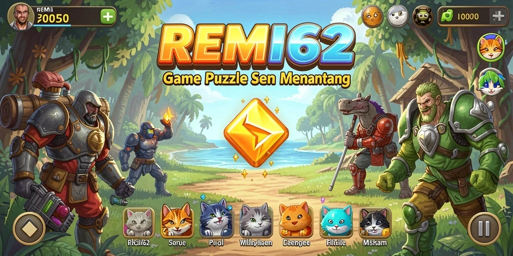 Tampilan gameplay menantang dan penuh warna dalam REMI62.