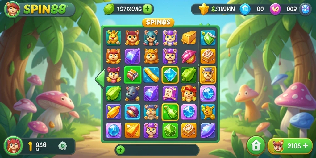 Tampilan gameplay SPIN88 yang menawan dengan banyak warna.